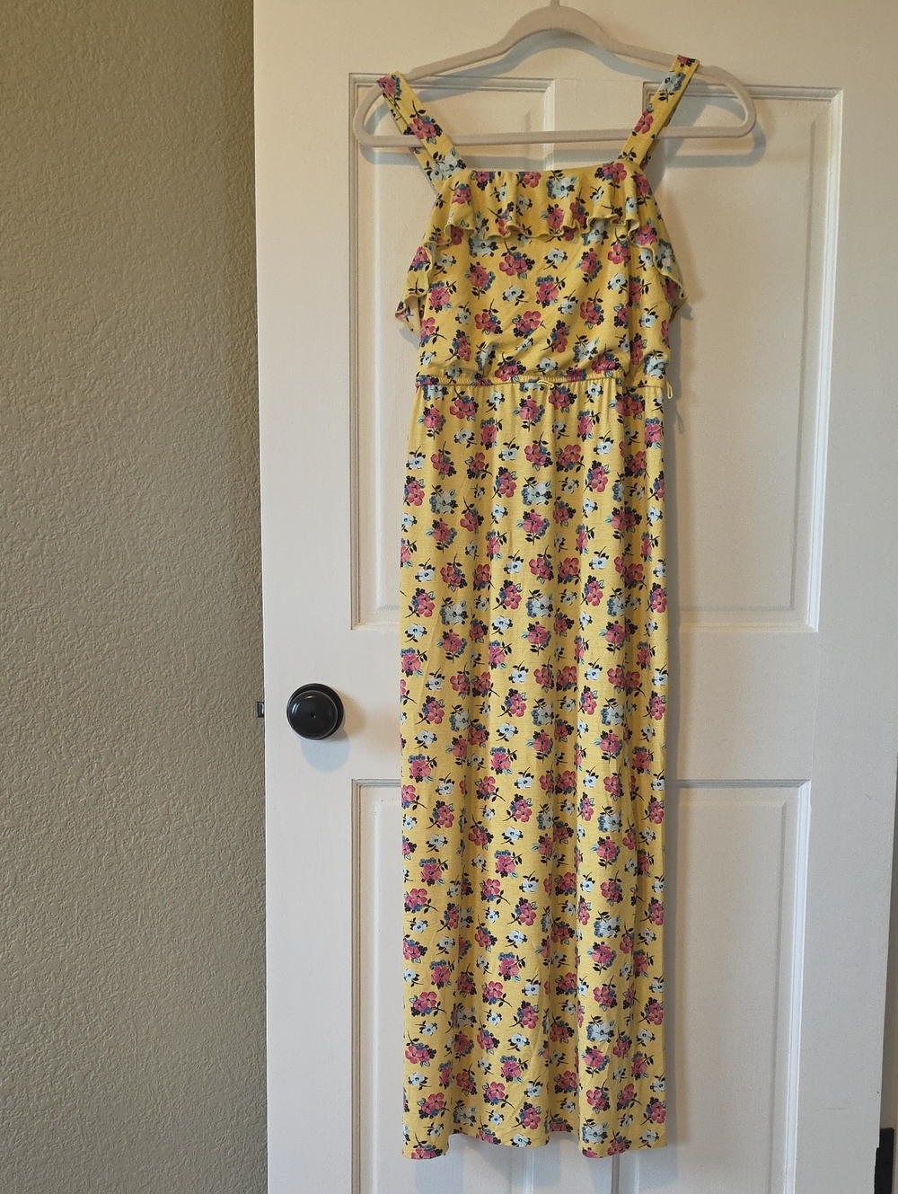 Kohl's Three Pink Hearts Ruffle Tank Maxi Dress
